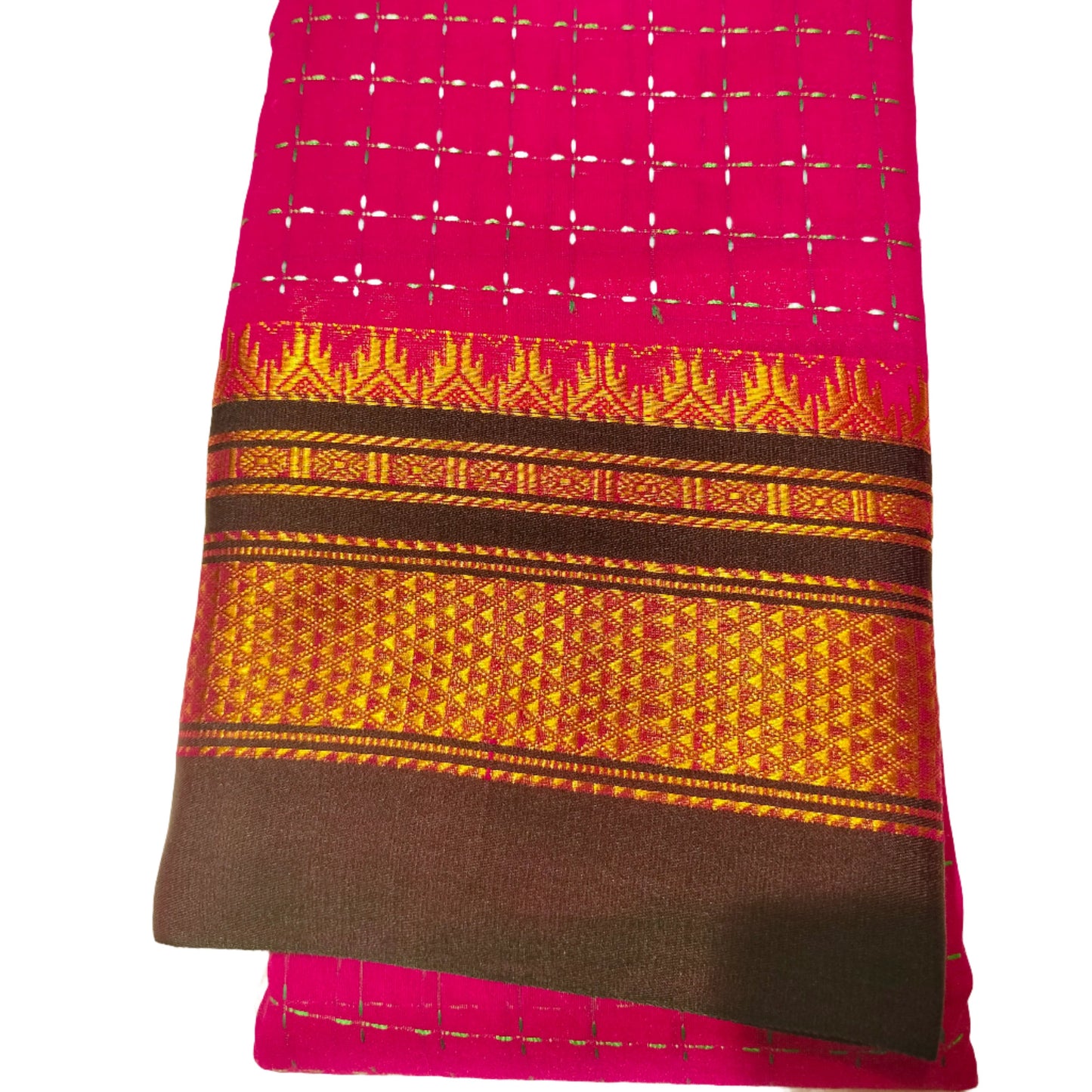 Ilkal Star Plus Weaved Saree Red With Black