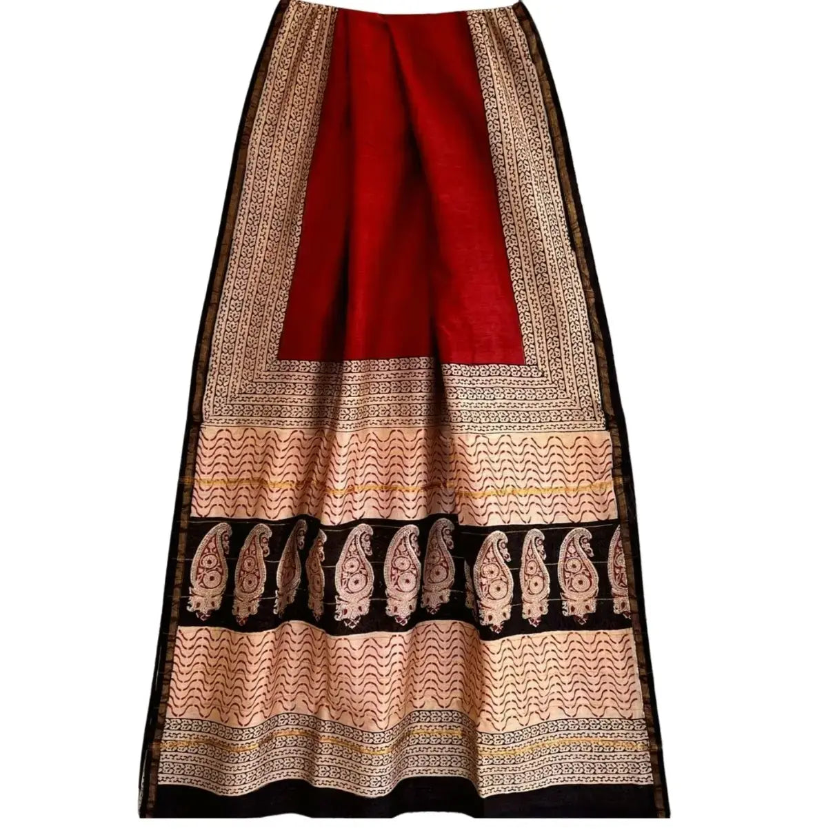 Chanderi Cotton Silk Saree Marron