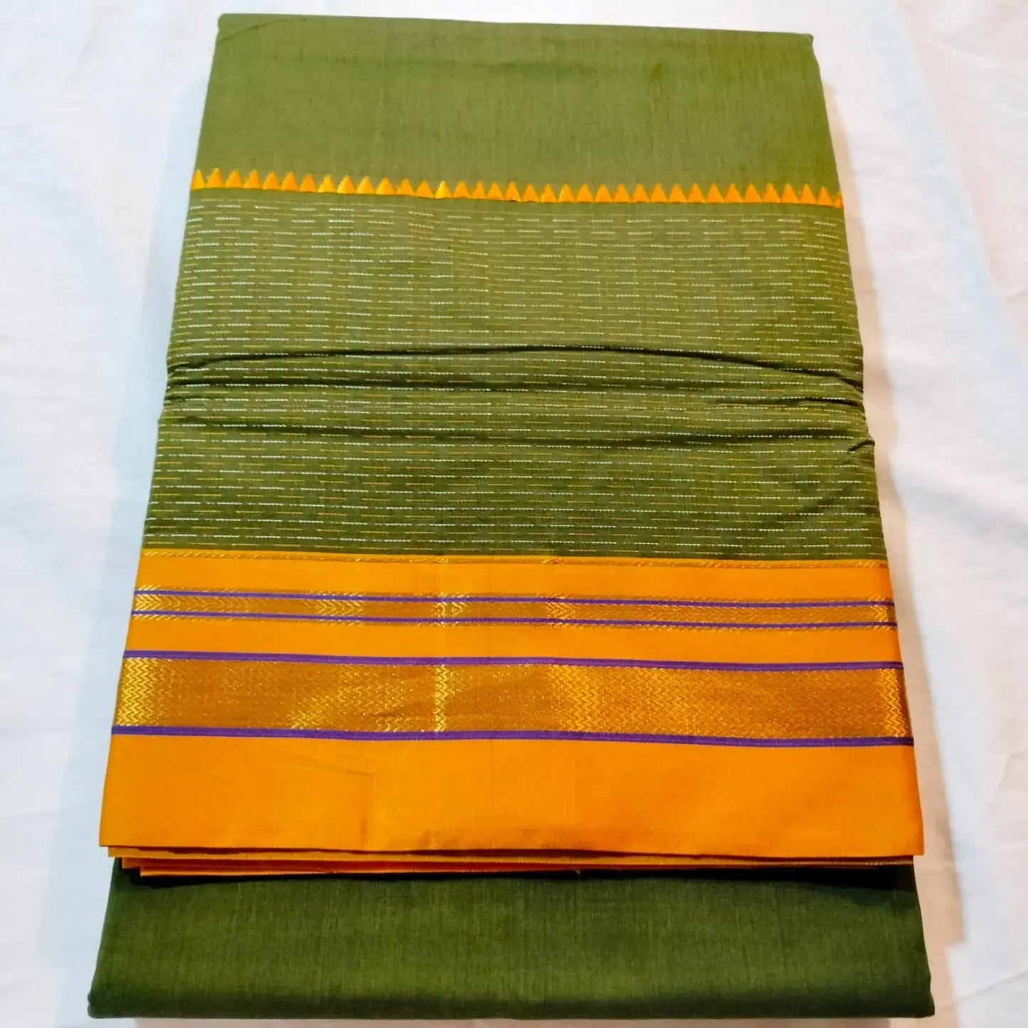 Ilkal Cotton Silk Skirt Saree Mahendi Green