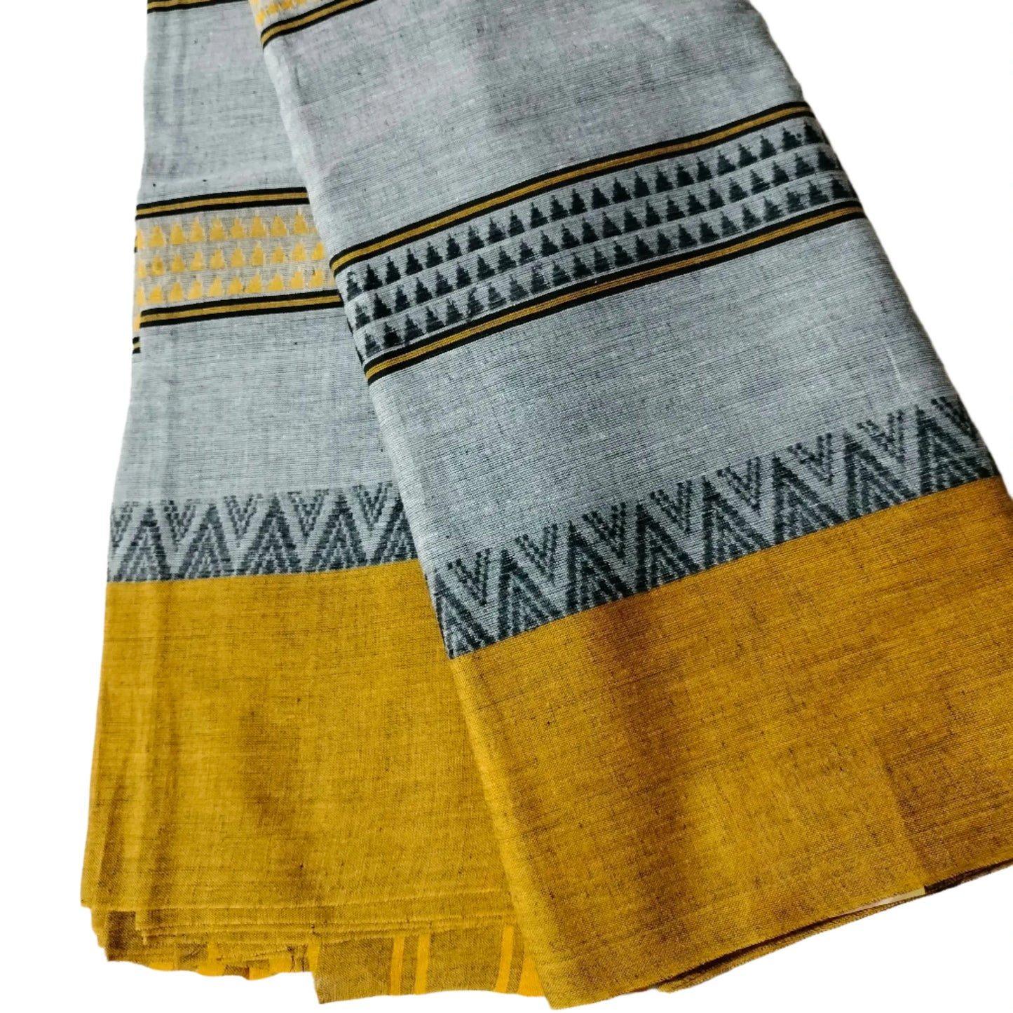 Dhaniakhali Saree Grey with Mustard