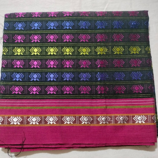 Khana blouse Multi Colour With Majenta Border