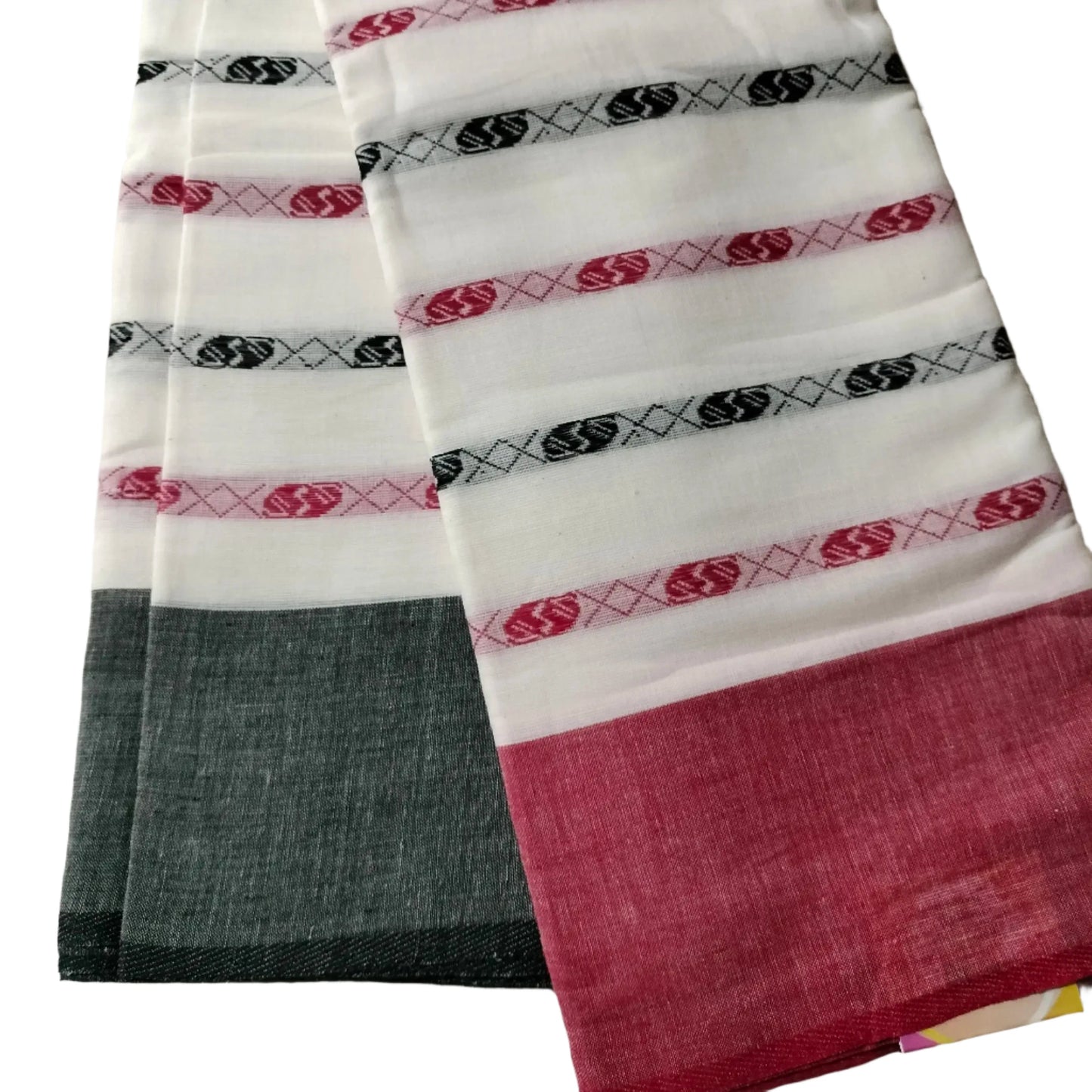 Dhaniakhali Saree Red with Grey