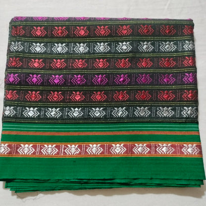 Khana Blouse Pieces Multicolour with green Border