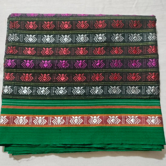 Khana Blouse Pieces Multicolour with green Border