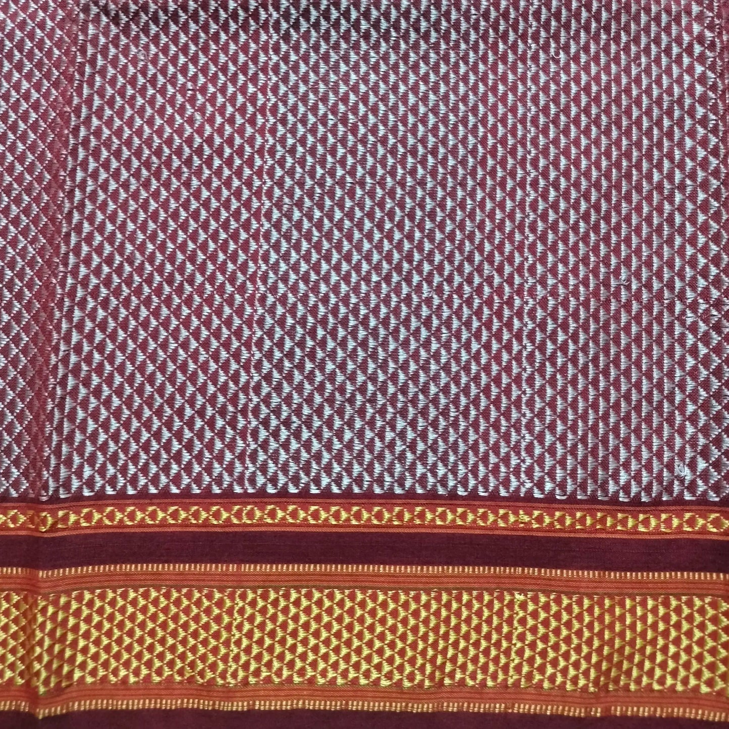 Khana Blouse Piece Silver With Maroon