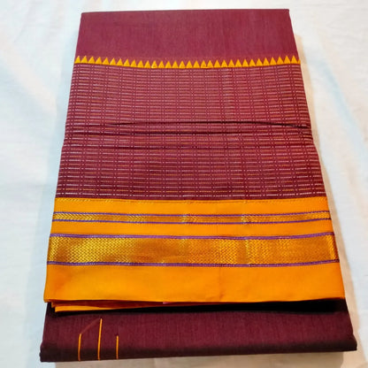 Ilkal Cotton Silk Skirt Saree Maroon