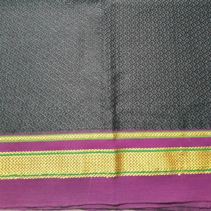 Khana blouse Piece Black With Majenta