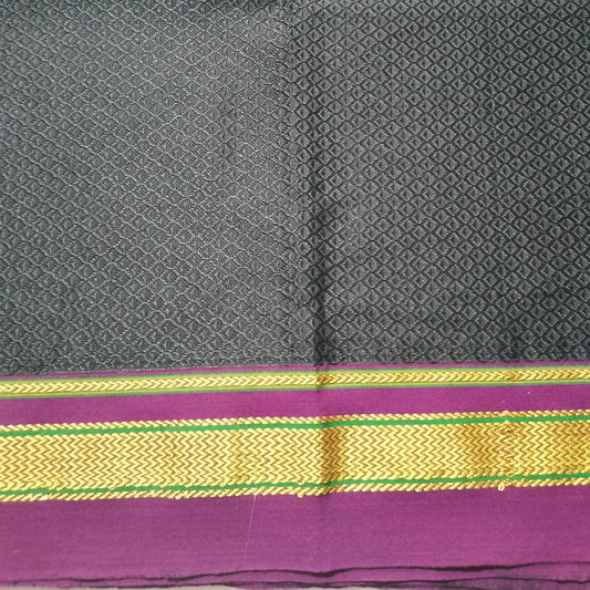 Khana blouse Piece Black With Majenta