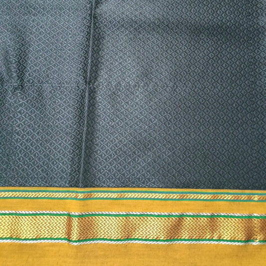 Khana Blouse Piece Black With Yellow
