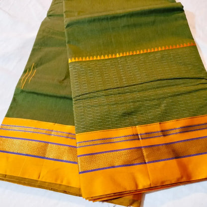 Ilkal Cotton Silk Skirt Saree Mahendi Green