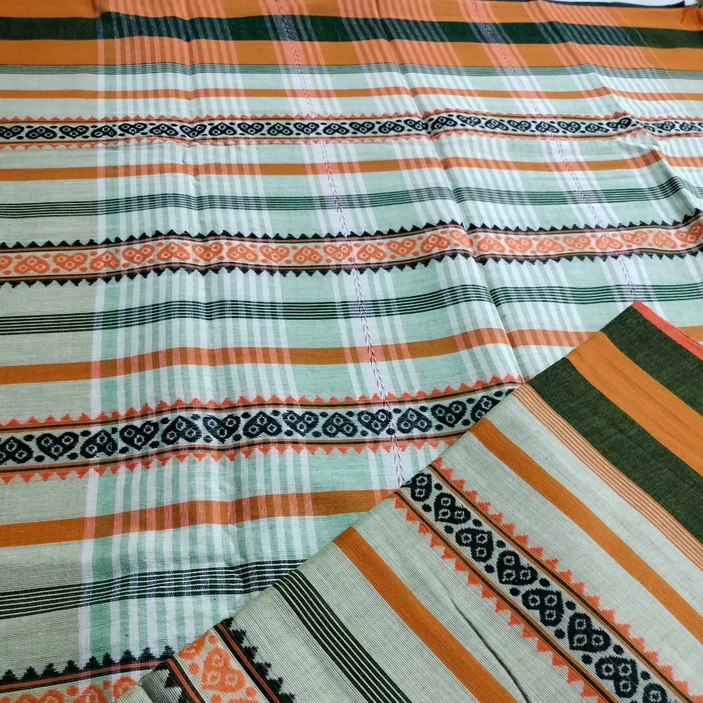 Dhaniakhali Saree Pista with Orange