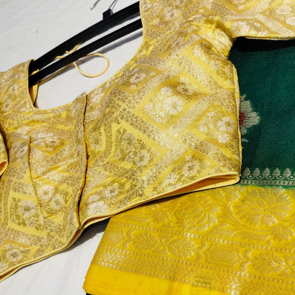 Banarasi Yellow Zari Blouse