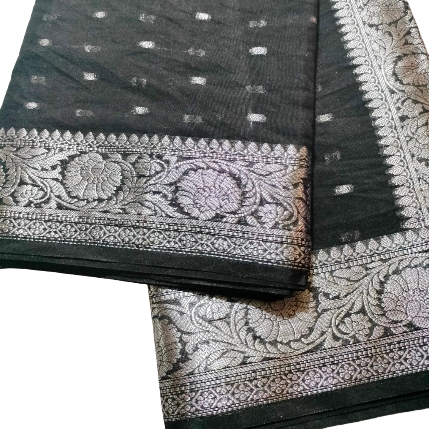 Semi Georgette Banarasi Black Saree