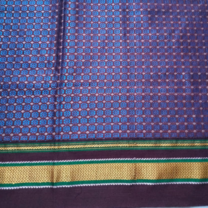 Khana Blouse Piece Blue with Maroon