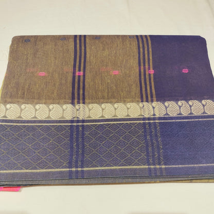 Cotton Handloom Saree Yellow With Pink