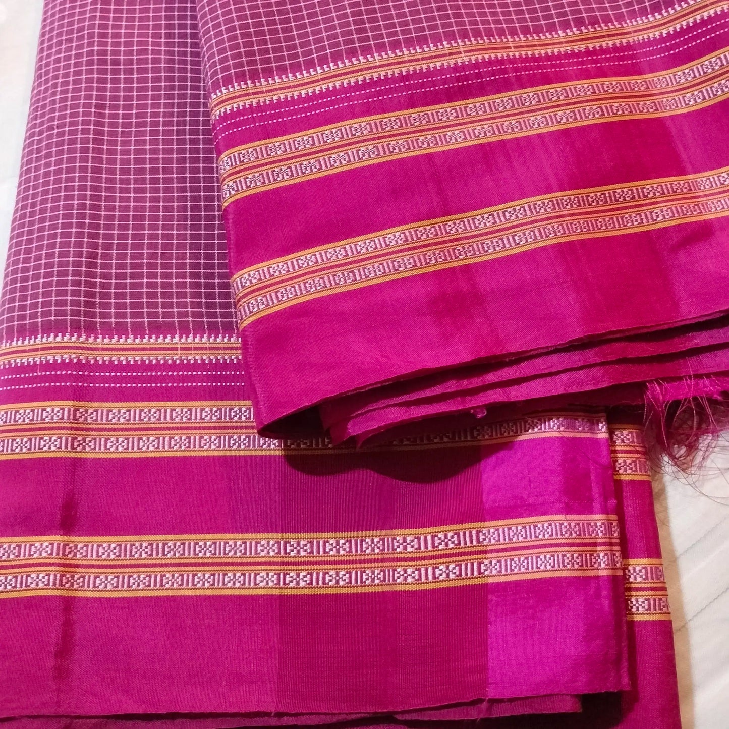 Ilkal Pure Cotton Handcrafted Majenta Saree