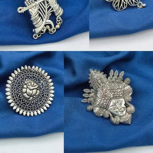 OXIDIZED ADJUSTABLE FINGER RINGS