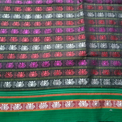 Khana Blouse Pieces Multicolour with green Border