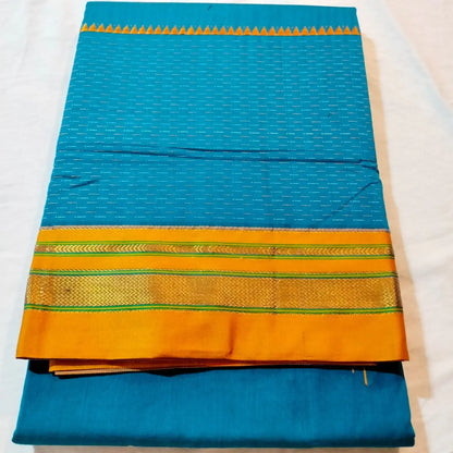 Ilkal Cotton Silk Skirt Saree Blue