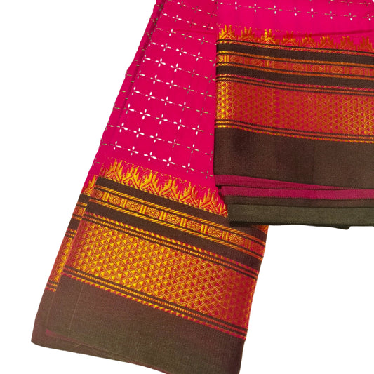 Ilkal Star Plus Weaved Saree Red With Black