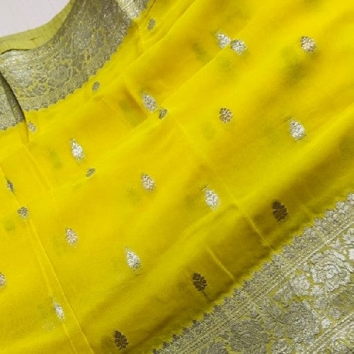 Banarasi Semi Georgette With Buta Silk Saree