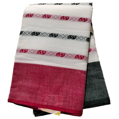 Dhaniakhali Saree Red with Grey