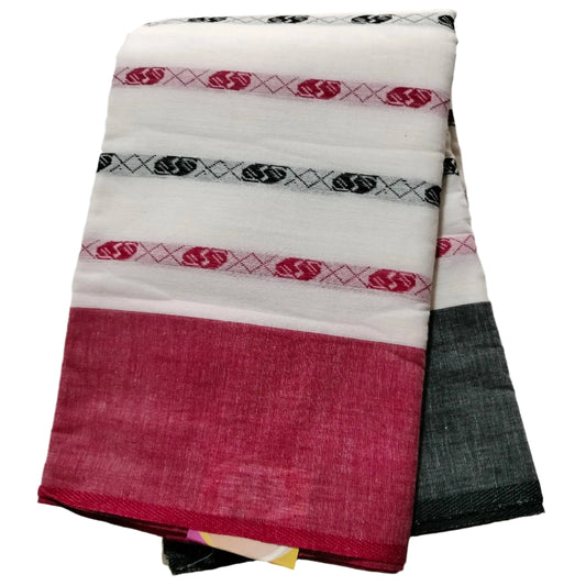 Dhaniakhali Saree Red with Grey