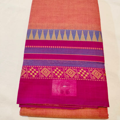 Chettinad Cotton Peach Colour saree