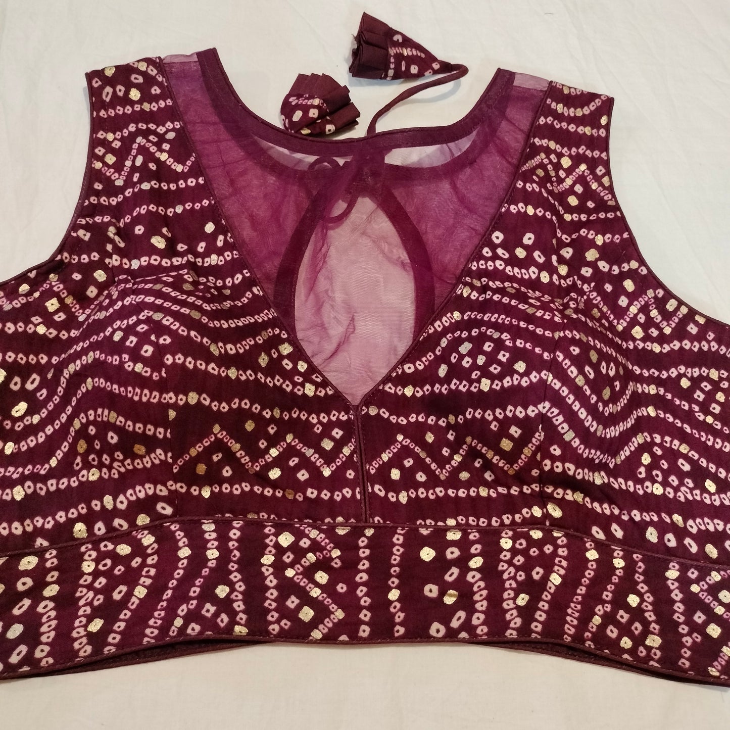 Bandhej Bottle Green Blouse