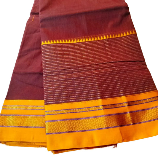 Ilkal Cotton Silk Skirt Saree Maroon