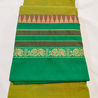 Chettinad Cotton Mehendi green saree