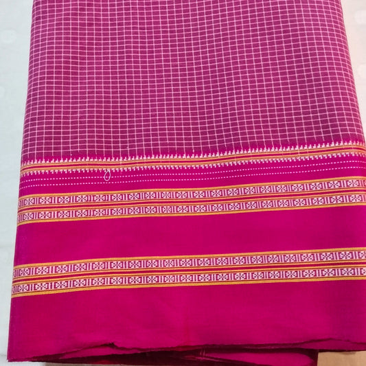 Ilkal Pure Cotton Handcrafted Majenta Saree