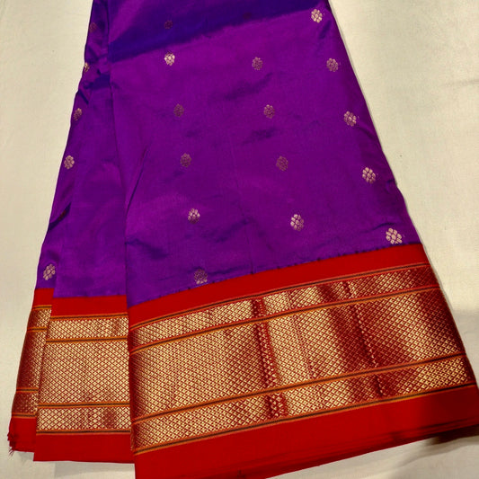 Paithani Pure Silk Dark Lavender