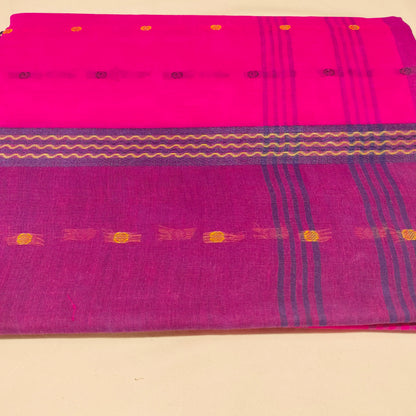 Handloom Cotton Pink With Voilet