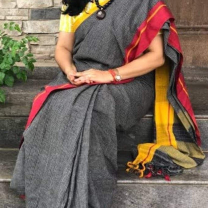 Anchu Pateda Handloom Pure Cotton Saree