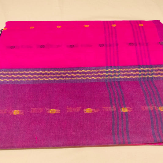 Handloom Cotton Pink With Voilet