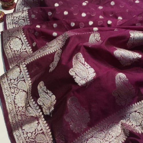 Banarasi Semi Georgette With Buta Silk Saree