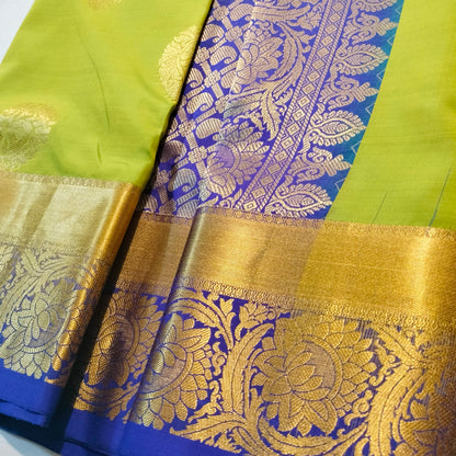 Silk Saree Green with Blue