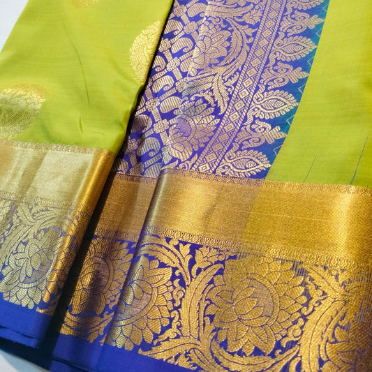 Silk Saree Green with Blue