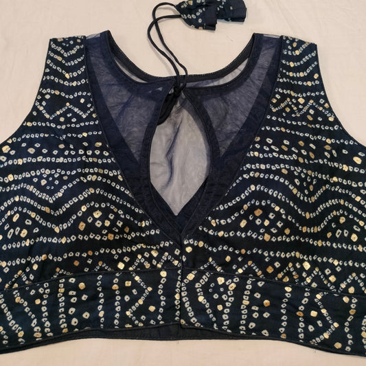 Bandhej Bottle Green Blouse