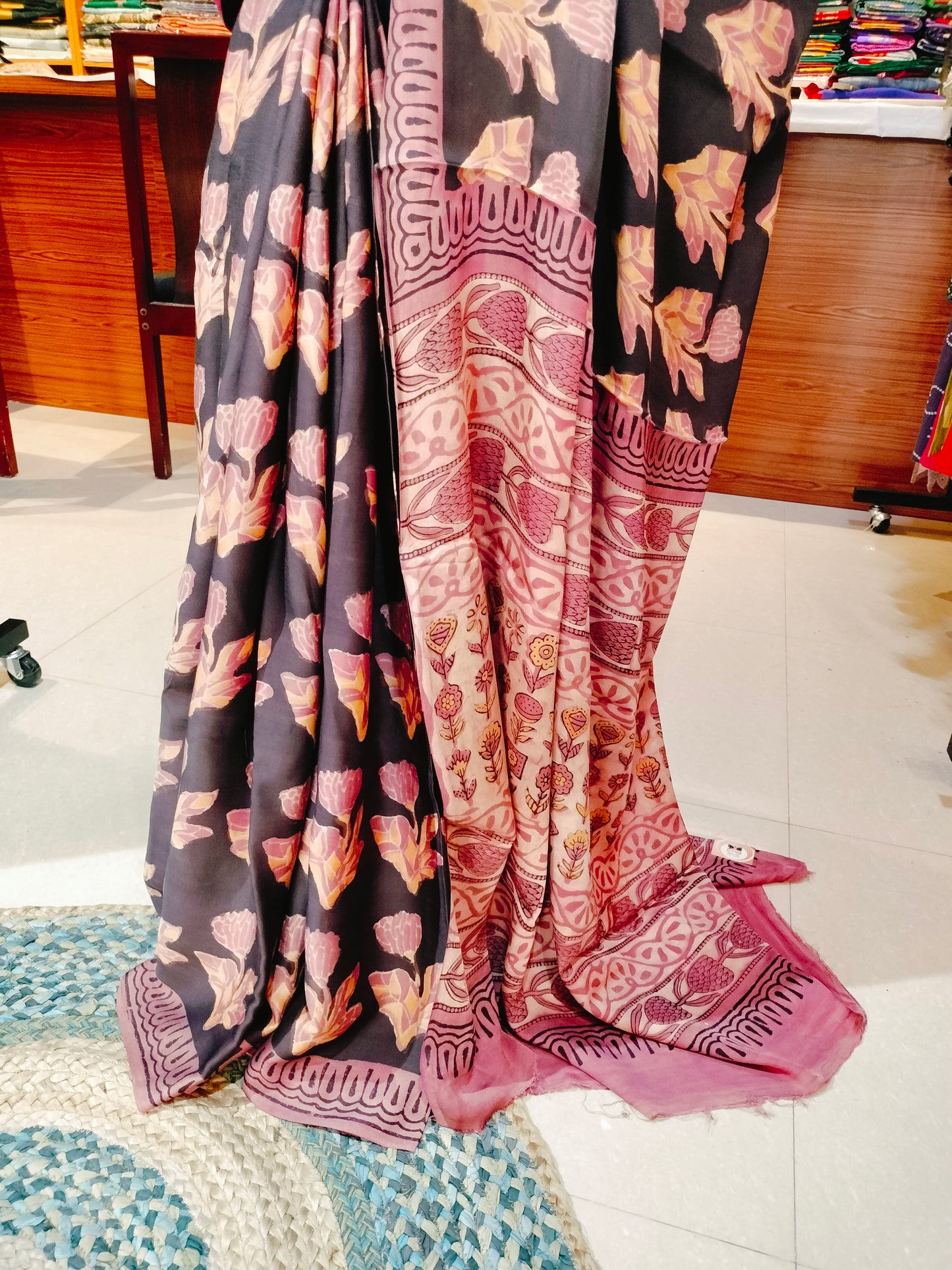 Vanaspati Modal Silk Brown Brown Pink