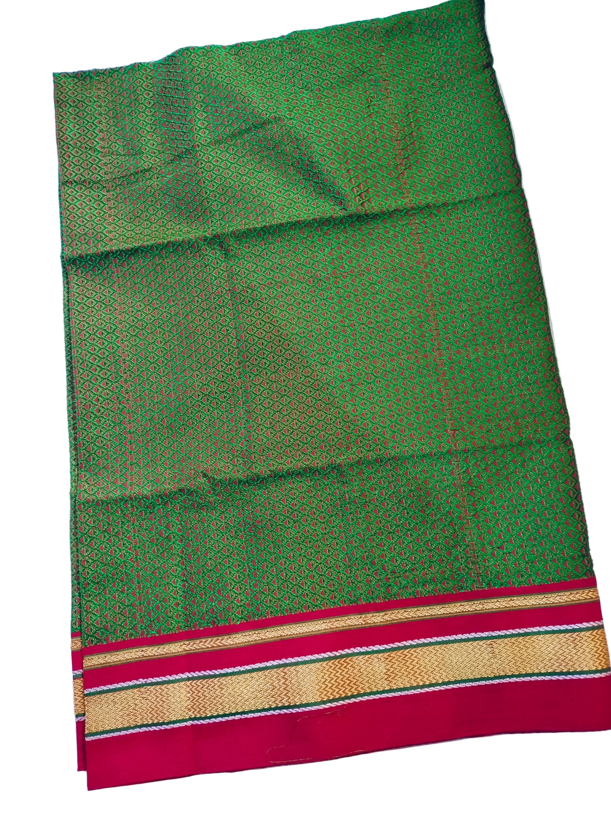 Khun Blouse Fabric - Green and Red
