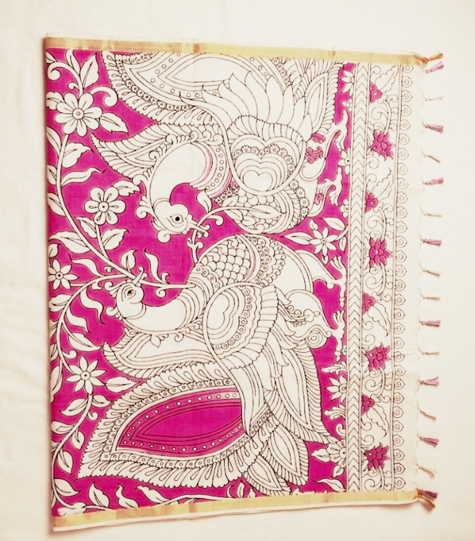Kalamkari Nellore Mangalagiri Silk Saree