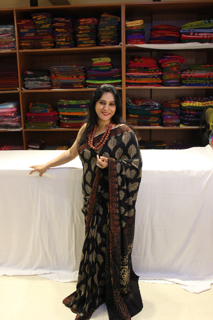 Vanaspati Modal Silk Sarees Black