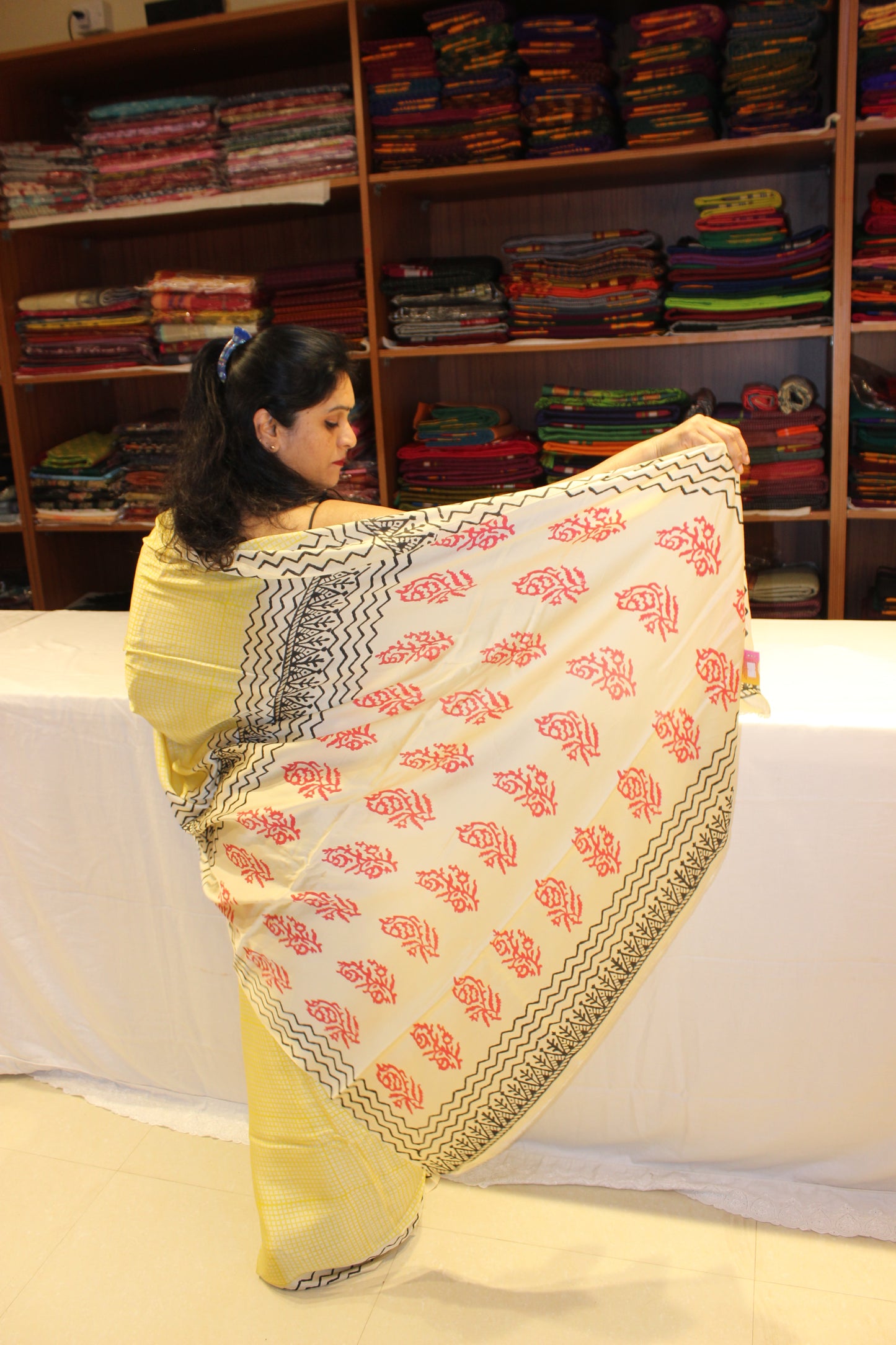 Vanaspati Modal Silk Sarees Lemon Yellow