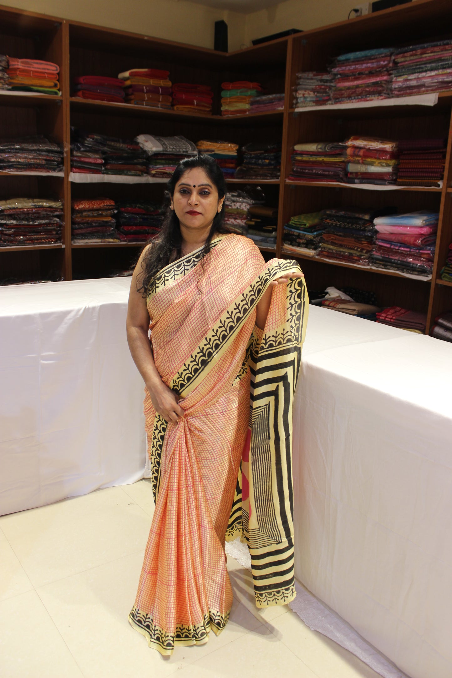 Vanaspati Modal Silk Sarees  Peach