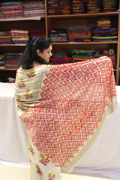 Vanaspati Modal Silk Sarees  Cream