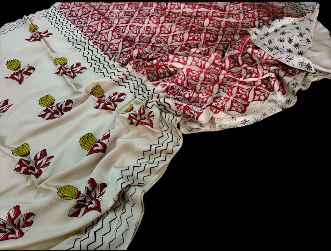 Vanaspati Modal Silk Sarees  Cream