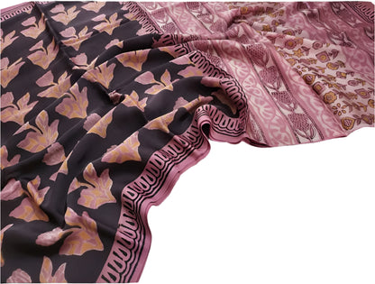 Vanaspati Modal Silk Brown Brown Pink