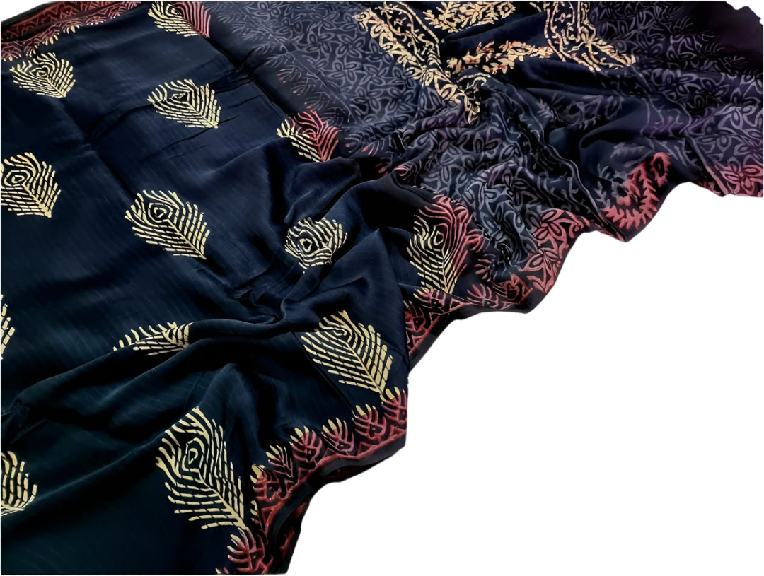 Vanaspati Modal Silk Saree Black